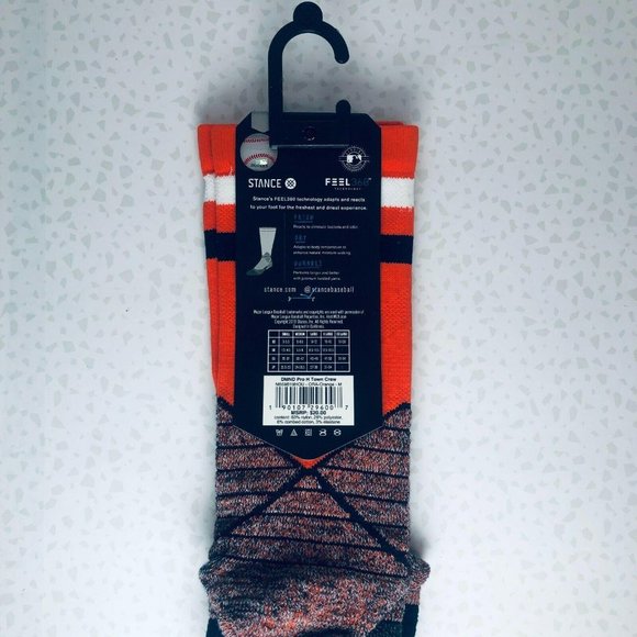 NWT Stance MLB Houston Astros Feel360 DMND Pro H Town Orange Baseball Socks - Picture 6 of 7
